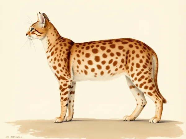 Abyssinian breed illustration in naturalist style