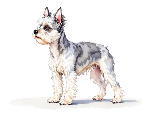 Affenpinscher breed illustration in naturalist style
