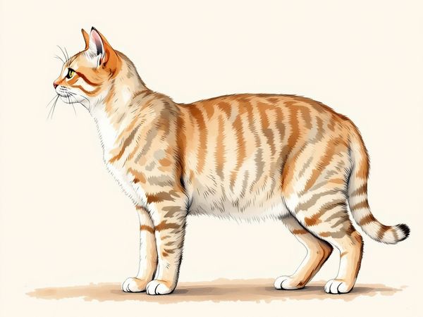 American Shorthair breed illustration in naturalist style
