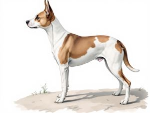 American Staffordshire Terrier breed illustration in naturalist style
