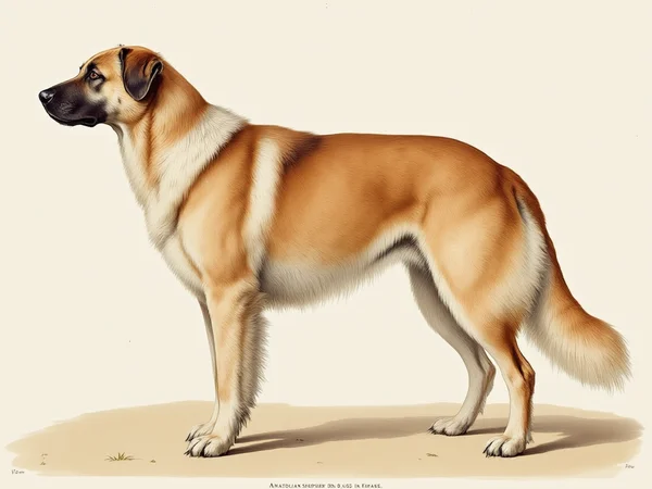 Anatolian Shepherd Dog breed illustration in naturalist style