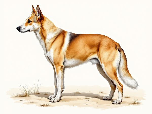 Australian Cattle Dog breed illustration in naturalist style