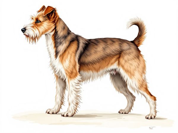 Australian Terrier breed illustration in naturalist style