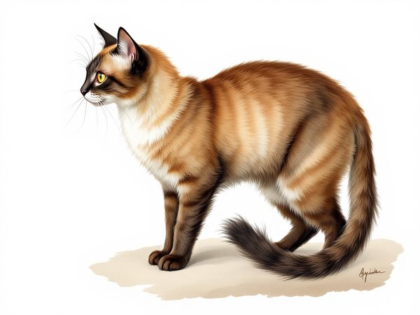 Balinese breed illustration in naturalist style
