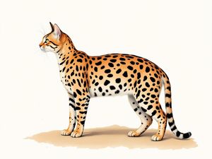 Bengal breed illustration in naturalist style