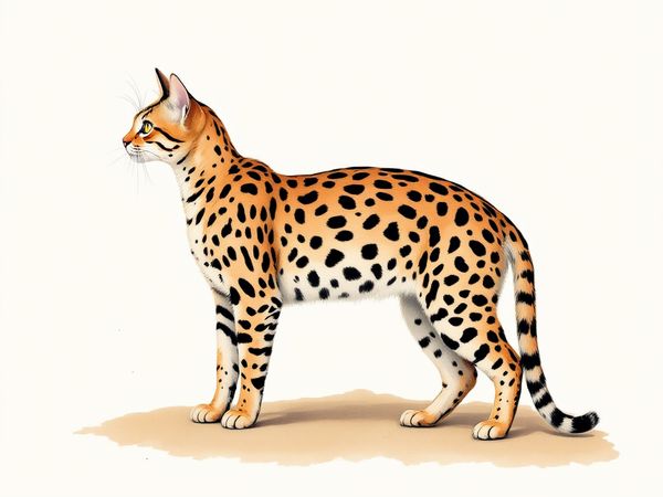 Bengal breed illustration in naturalist style