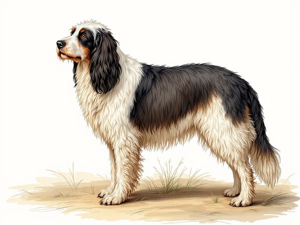 Bergamasco Sheepdog breed illustration in naturalist style