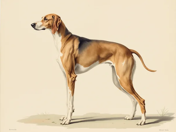 Bloodhound breed illustration in naturalist style