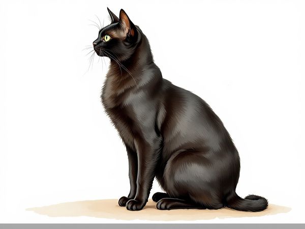 Bombay breed illustration in naturalist style