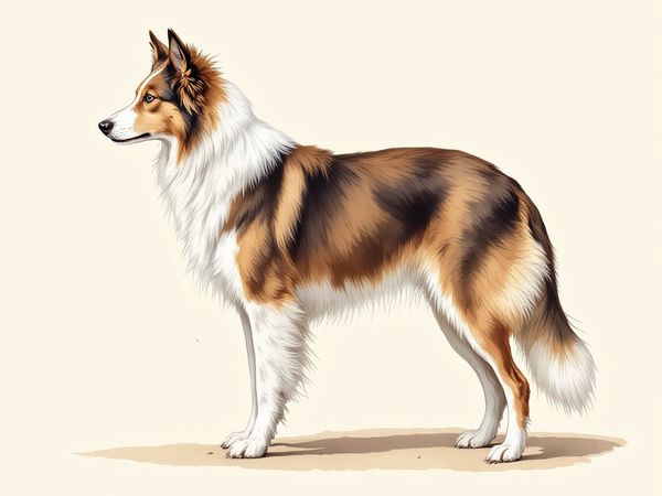 Border Collie breed illustration in naturalist style
