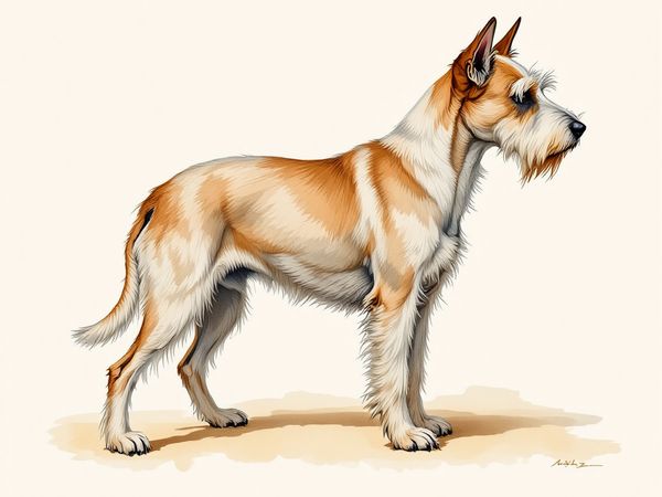 Border Terrier breed illustration in naturalist style