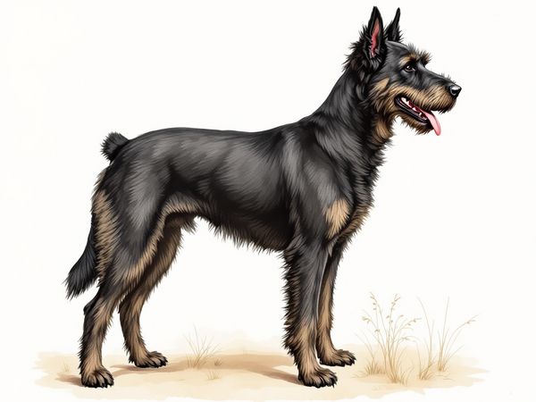 Bouvier des Flandres breed illustration in naturalist style