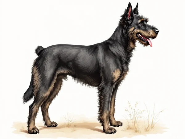 Bouvier des Flandres breed illustration in naturalist style