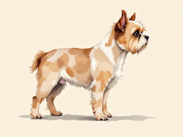 Brussels Griffon breed illustration in naturalist style
