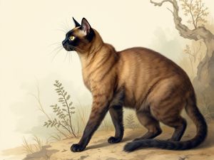 Burmese breed illustration in naturalist style