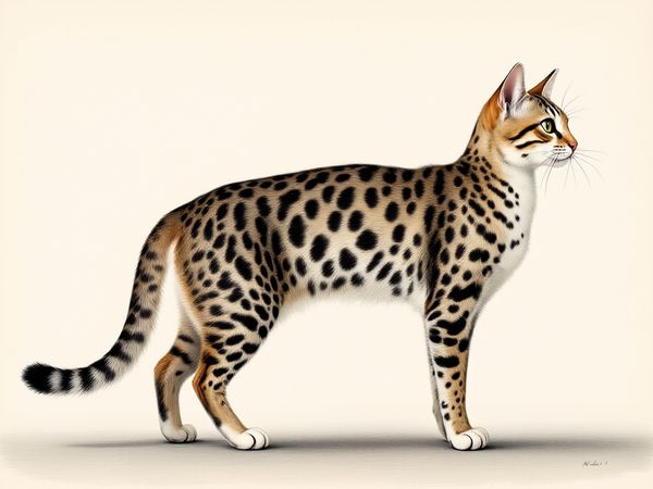 Burmilla breed illustration in naturalist style