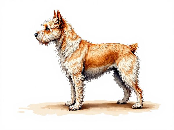 Cairn Terrier breed illustration in naturalist style