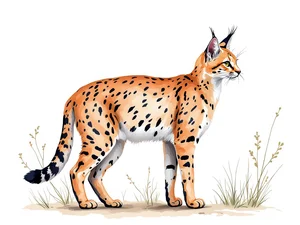 Caracat breed illustration in naturalist style