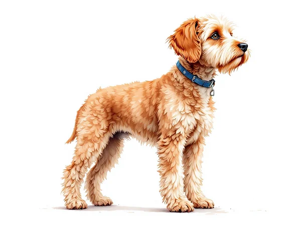 Cavapoo breed illustration in naturalist style
