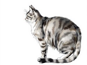 Chartreux breed illustration in naturalist style