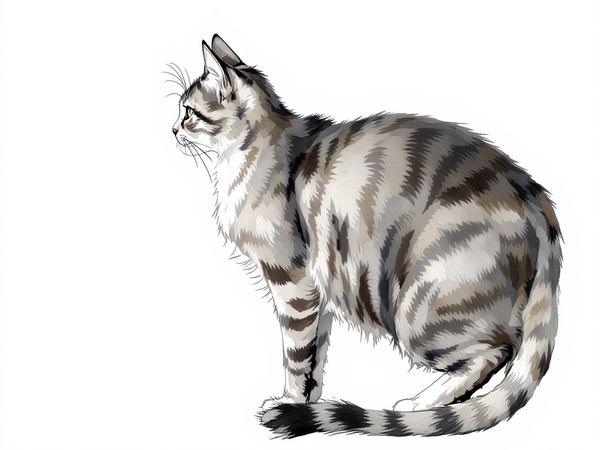 Chartreux breed illustration in naturalist style