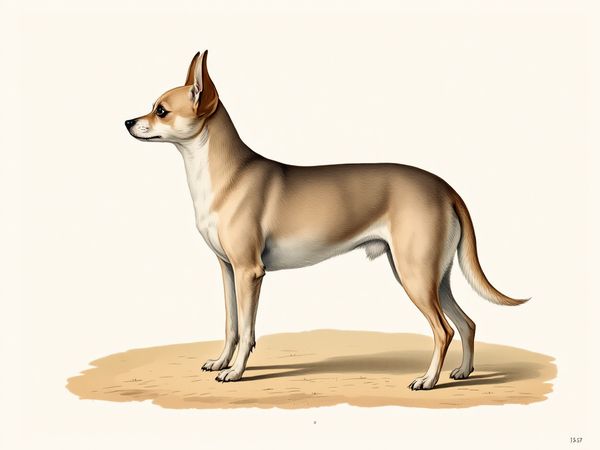 Chihuahua breed illustration in naturalist style