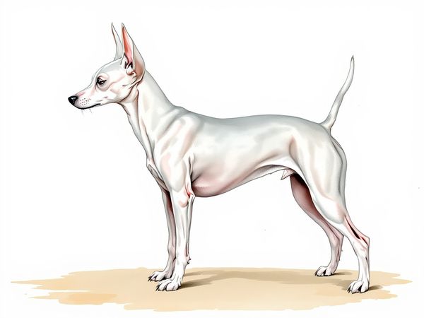 Chinese Crested breed illustration in naturalist style