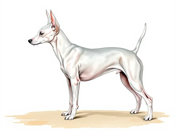 Chinese Crested breed illustration in naturalist style