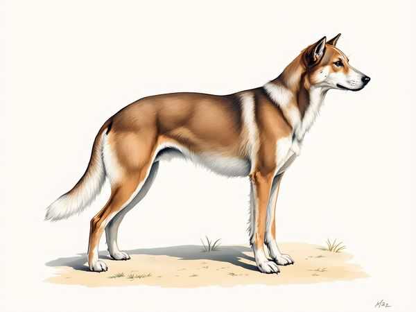 Chinook breed illustration in naturalist style