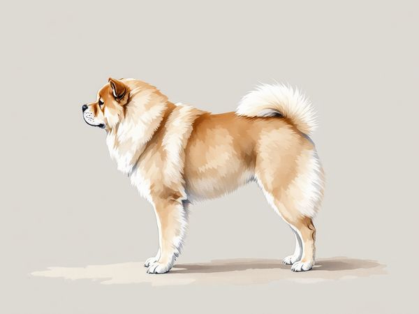 Chow Chow breed illustration in naturalist style
