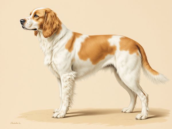 Clumber Spaniel breed illustration in naturalist style