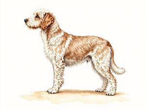 Cockapoo breed illustration in naturalist style