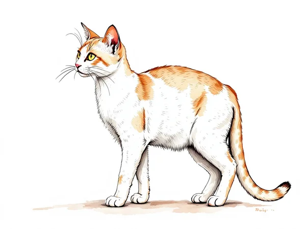 Colorpoint Shorthair breed illustration in naturalist style