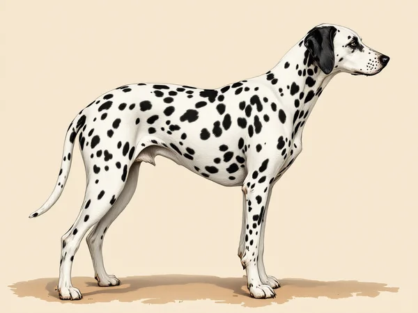 Dalmatian breed illustration in naturalist style