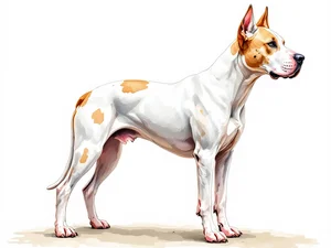 Dogo Argentino breed illustration in naturalist style