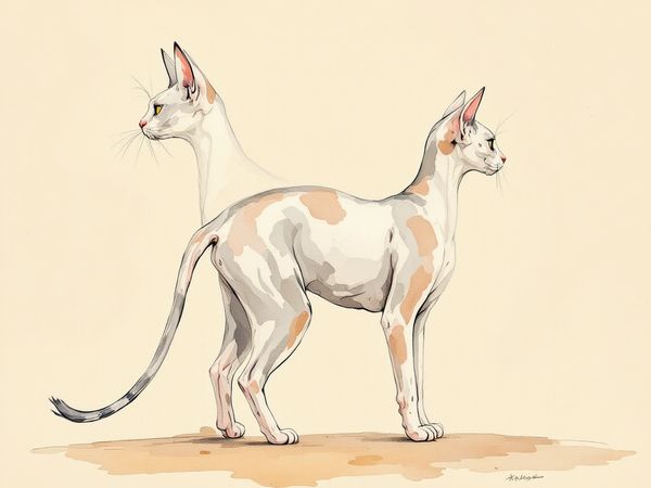 Donskoy breed illustration in naturalist style