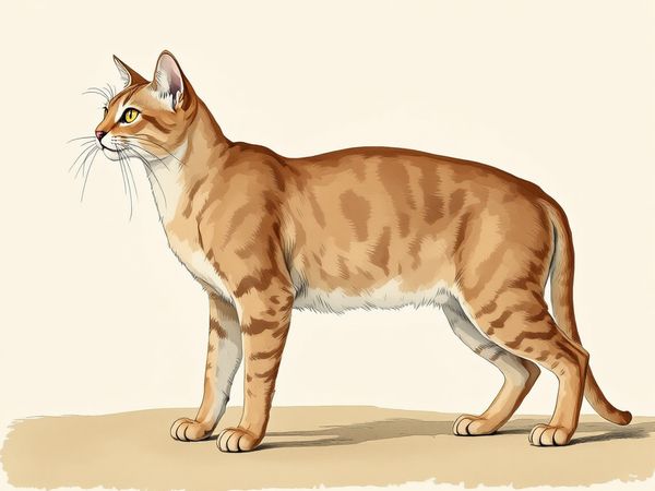 European Burmese breed illustration in naturalist style