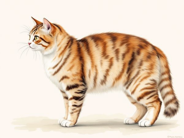 Exotic Shorthair breed illustration in naturalist style