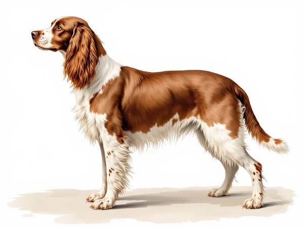 Field Spaniel breed illustration in naturalist style