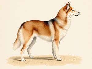 Finnish Lapphund breed illustration in naturalist style