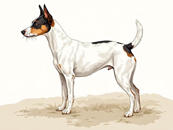 Fox Terrier (Smooth) breed illustration in naturalist style