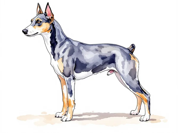 Fox Terrier (Smooth) breed illustration in naturalist style