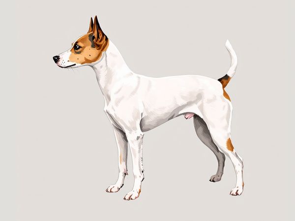 Fox Terrier (Wire) breed illustration in naturalist style