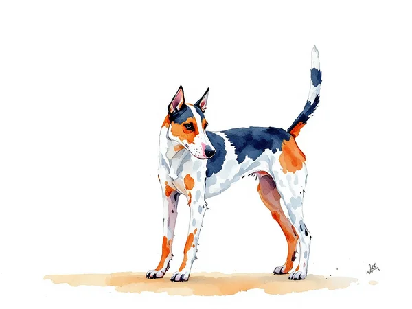 Fox Terrier (Wire) breed illustration in naturalist style
