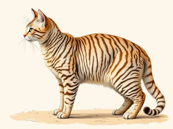 German Rex breed illustration in naturalist style