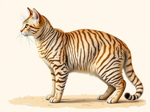 German Rex breed illustration in naturalist style