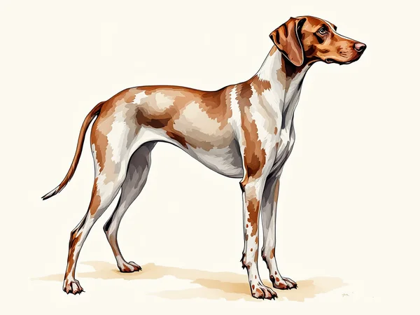 German Shorthaired Pointer breed illustration in naturalist style
