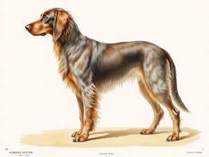 Gordon Setter breed illustration in naturalist style