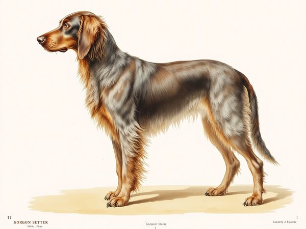 Gordon Setter breed illustration in naturalist style