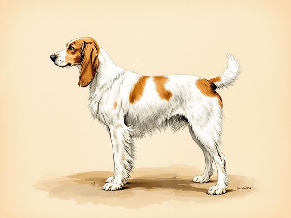 Grand Basset Griffon Vendeen breed illustration in naturalist style